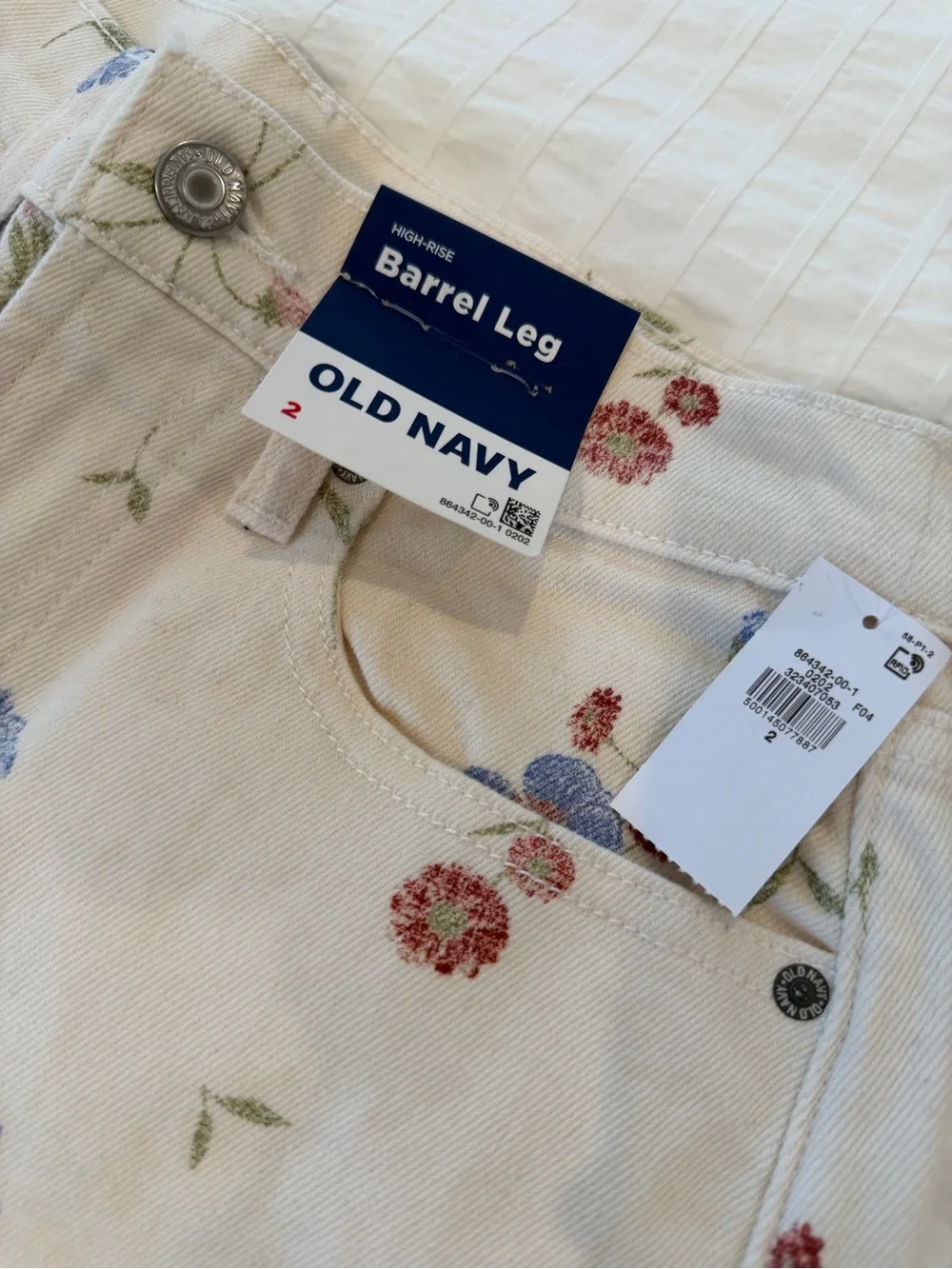 Floral barrel jeans high rise size 2 - Picture 4 of 5